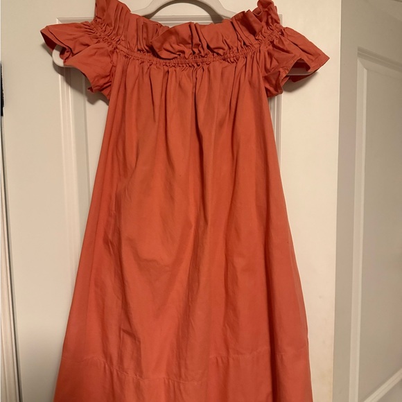 Free People Off-Shoulder Ruffle Mini Dress - Rust - Picture 2 of 4